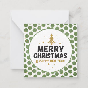 Carte De Correspondance Joyeux Noël vert et or