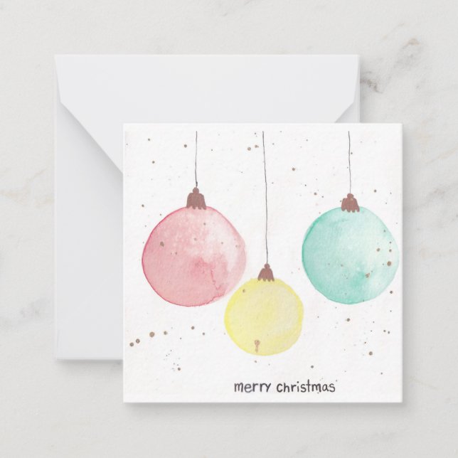 Carte De Correspondance Joyeux ornements de Noël (Devant)