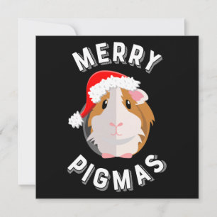 Carte De Correspondance Joyeux Pigmas mignon et drôle Guinée Cochon Noël