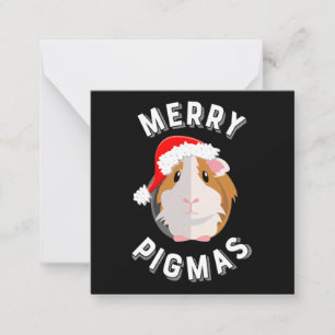 Carte De Correspondance Joyeux Pigmas mignon et drôle Guinée Cochon Noël