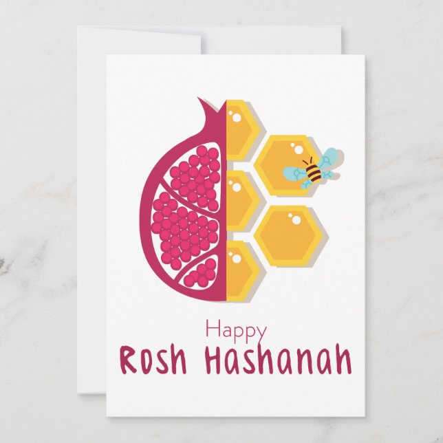 Carte De Correspondance Joyeux Rosh Hashanah Joyeux Nouvel An Fêtes (Devant)
