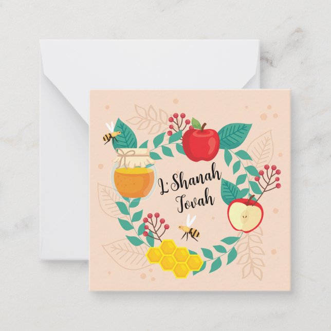 Carte De Correspondance Joyeux Rosh Hashanah L'Shanah Tovah Holiday (Devant)