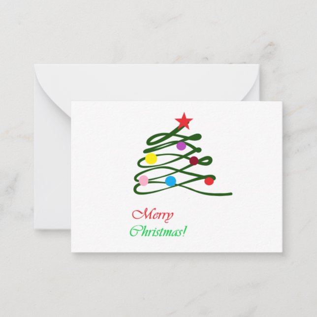 Carte De Correspondance Joyeux sapin de Noël (Devant)