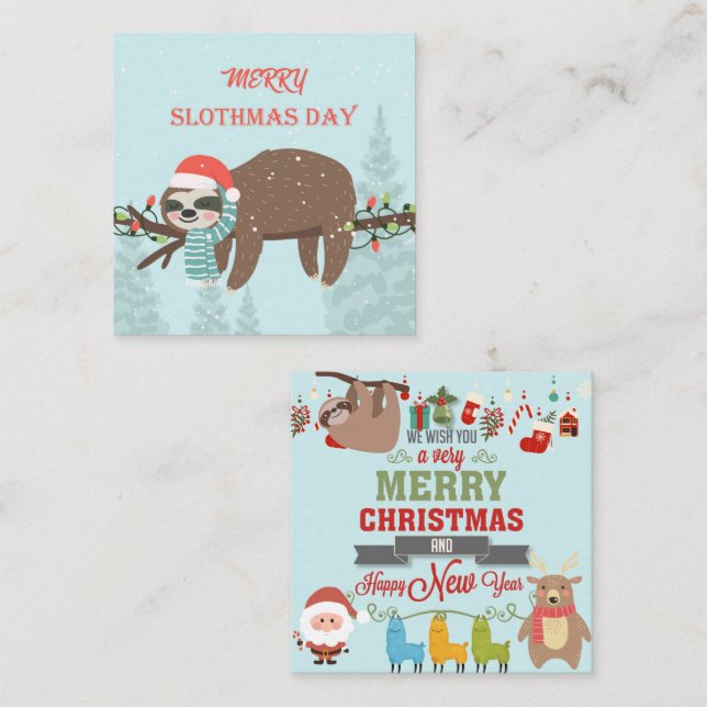 Carte De Correspondance Joyeux Slothmas (Devant / Derrière)