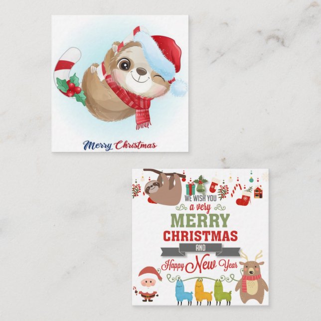 Carte De Correspondance Joyeux Slothmas (Devant / Derrière)