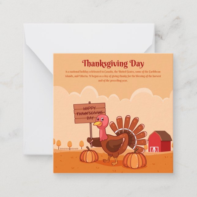 Carte De Correspondance Joyeux Thanksgiving (Devant)
