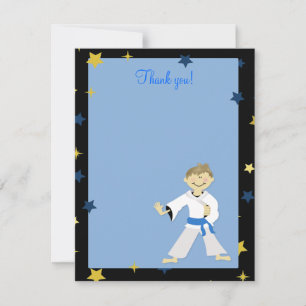 Carte De Correspondance KARATE BOY Blue Belt 4x5 Flat Merci note