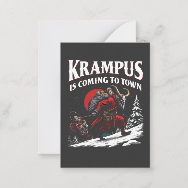 Carte De Correspondance Krampus arrive à Town Krampus Noël (Devant)