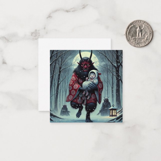 Carte De Correspondance Krampus de Noël (Devant/Arrière en situation)