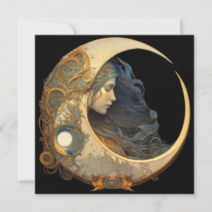 Carte De Correspondance La déesse de la lune d'aquarelle