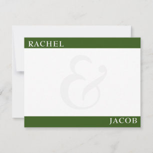 Carte De Correspondance La papeterie moderne minimaliste Couple's Dark Gre