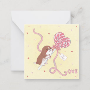 Carte De Correspondance La Saint-Valentin : Beagle et sucette