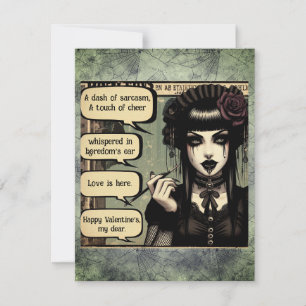 Carte De Correspondance La Saint-Valentin de la belle gothique