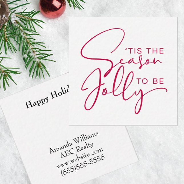 Carte De Correspondance La saison pour être Jolly Holiday (Personalized Christmas Notecard for Business)