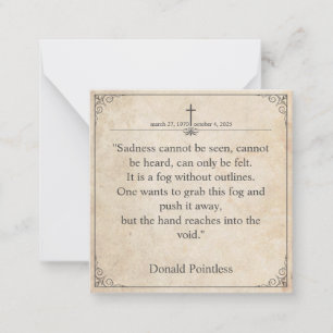 Carte De Correspondance La tristesse ne peut pas être vue - Funeral Vintag