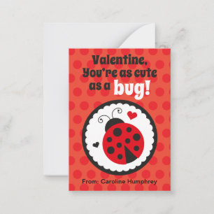 Carte De Correspondance Ladybug Classroom Valentine Cards pour enfants