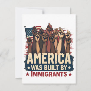 Carte De Correspondance L'Amérique a été bâtie par les immigrés Trump Demo