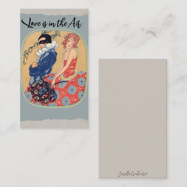 Carte De Correspondance L'amour est dans la mascarade aérienne (Devant / Derrière)