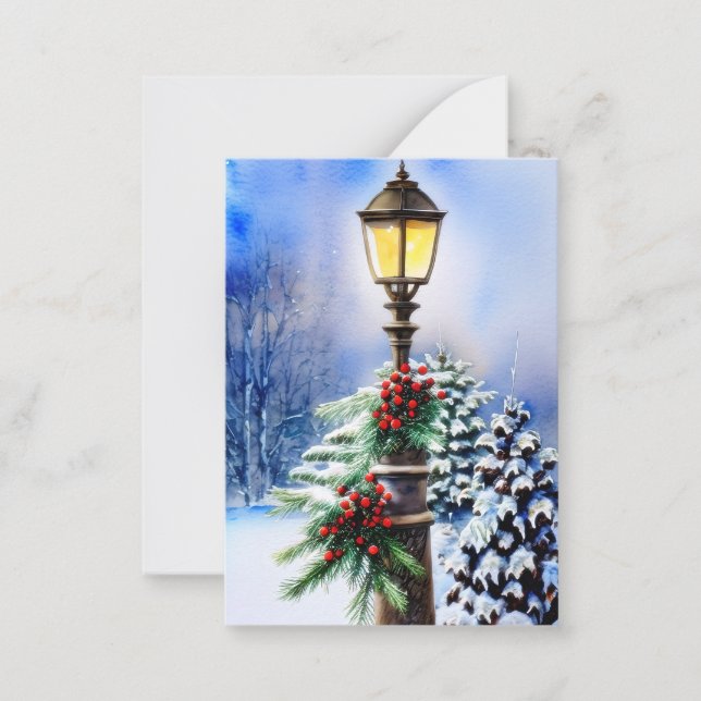 Carte De Correspondance Lampe de neige budget mini Noël (Devant)