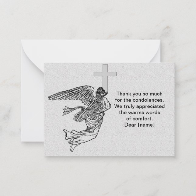 Carte De Correspondance L'Ange Volant Après Les Funérailles Merci Les Cart (Devant)