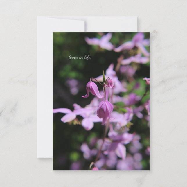 Carte De Correspondance Lavande Délicate / Fleur Rose (Devant)