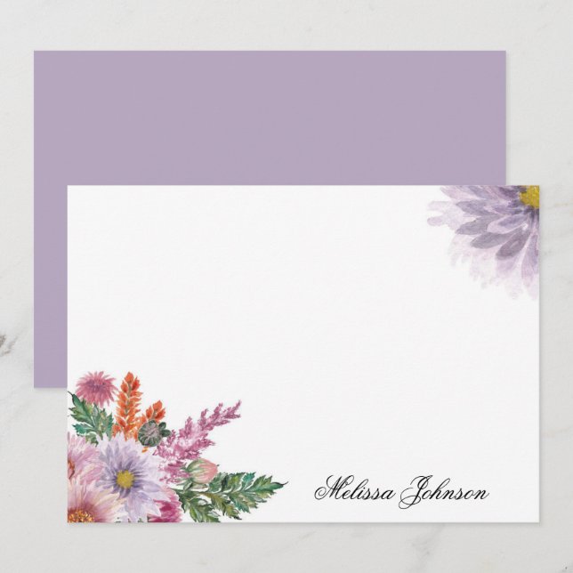 Carte De Correspondance Lavande douce Florale personnalisée (Devant / Derrière)