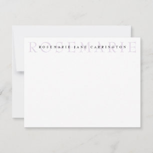 Carte De Correspondance Lavande Élégante moderne papier à lettres personna