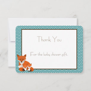 Carte De Correspondance Le Fox jumelle la note de Merci de baby shower