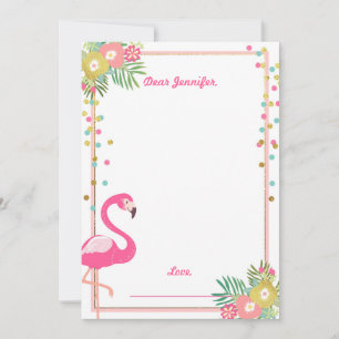 Carte De Correspondance Le guestbook d'anniversaire de Flamant rose carde