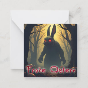 Carte De Correspondance Le Lapin de Pâques Effrayant dans la Forêt Sombre