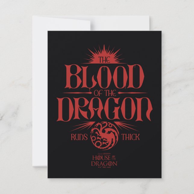 Carte De Correspondance Le sang du dragon tourne épais (Devant)