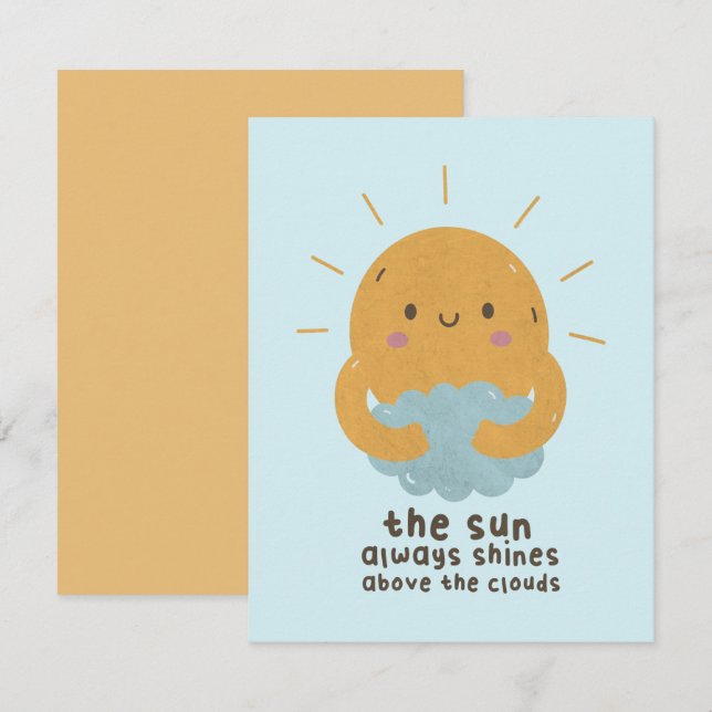 Carte De Correspondance Le soleil brille toujours au-dessus des nuages (Devant / Derrière)