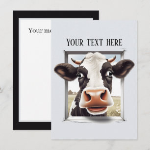 Carte De Correspondance Les amateurs de vaches mignonnes ajoutent un messa