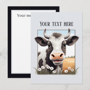 Carte De Correspondance Les amateurs de vaches mignonnes ajoutent un messa