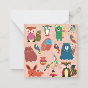 Carte De Correspondance Les animaux de forêt mignons