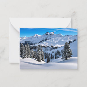 Carte De Correspondance Les contreforts des Alpes, photo pittoresque d'hiv