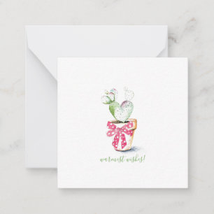 Carte De Correspondance Les voeux les plus chauds Cactus Mini Noël