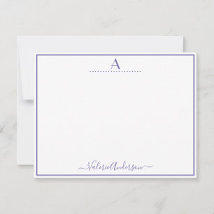 Carte De Correspondance Lettre monogramme minimale Bordure unique