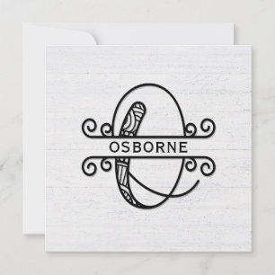 Carte De Correspondance Lettre monogramme O avec nom de famille