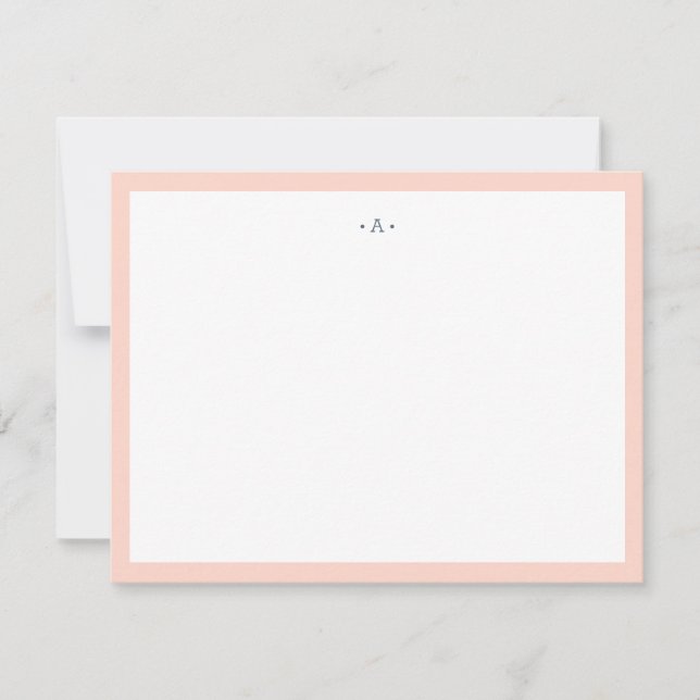 Carte De Correspondance Lettre simple monogramme Monogramme Bleu rayé (Devant)