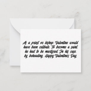 Carte De Correspondance L'histoire de la Saint Valentin