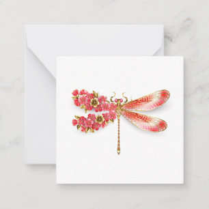 Carte De Correspondance libellule de fleurs avec sakura de bijoux