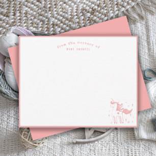 Carte De Correspondance Licorne Magique de la Nurserie de Bébé Fille