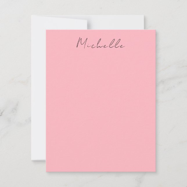Carte De Correspondance Light Pink Professional Unique Classic Handwriting (Devant)