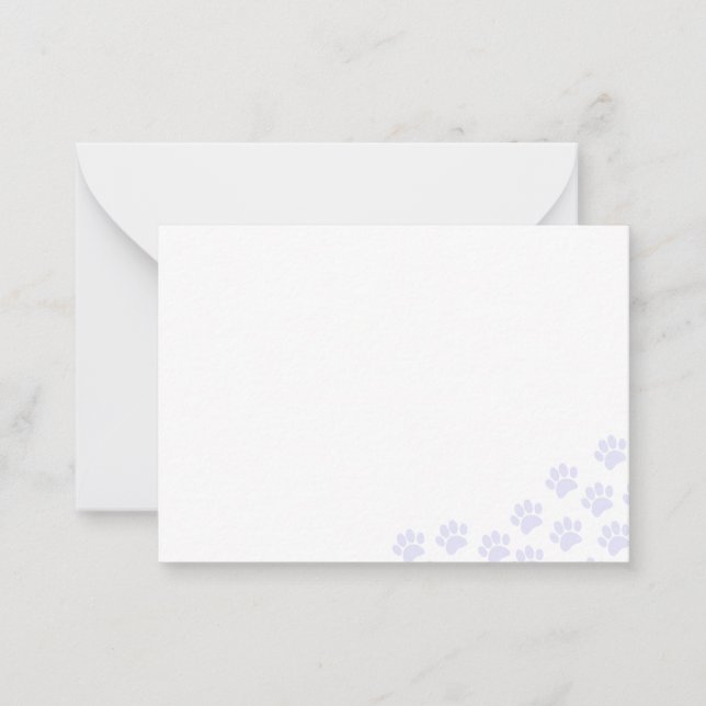 Carte De Correspondance Light Purple Puppy Paw Prints  (Devant)