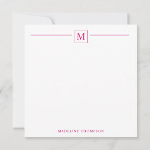 Carte De Correspondance Ligne de monogramme de base minimaliste moderne