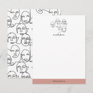 Carte De Correspondance Lignes Abstraites modernes face à l'art de ligne c