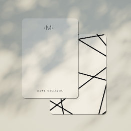 Carte De Correspondance Lignes géométriques modernes et élégantes Monogram