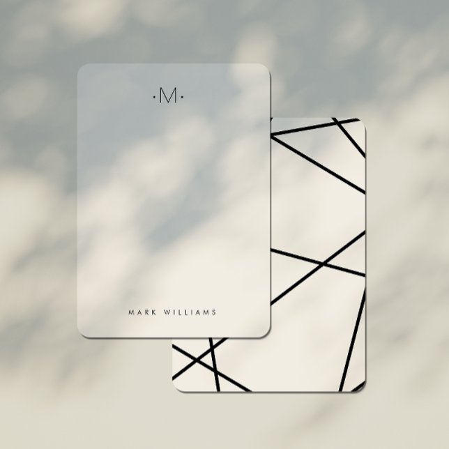 Carte De Correspondance Lignes géométriques modernes et élégantes Monogram (Créateur téléchargé)