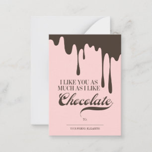 Carte De Correspondance Like You & Chocolate Kid Classroom Valentine 100pk